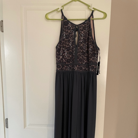 nightway glitter lace keyhole halter dress NIGHTWAY Collection Glitter Lace Keyhole Halter Bodice Gown Dress Size 12